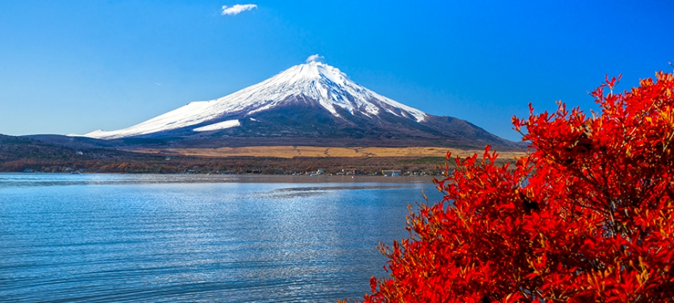 Foto del Monte Fuji scattata durante l'itinerario di viaggio tra Giappone, Corea e Micronesia