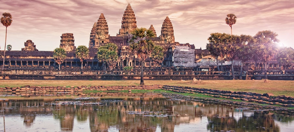 Foto dei templi in Cambogia durante la visita del Mekong