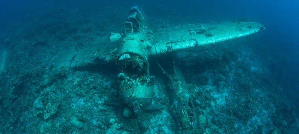 Relitto sommerso in Micronesia - il celebre aereo Jake Seaplane