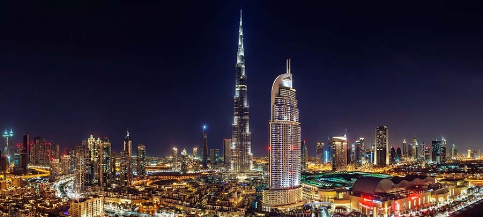 Foto del Burj Khalifa durante il viaggio di Capodanno negli Emirati Arabi