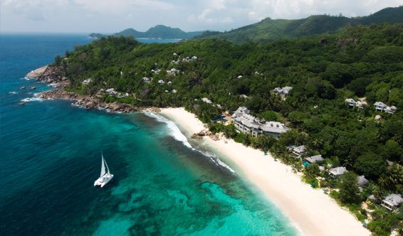 Vista della spiaggia delle Seychelles