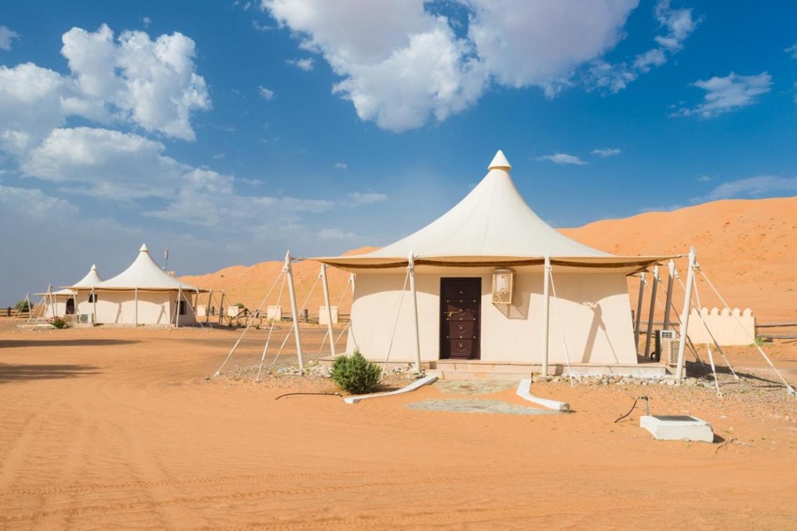 tenda del campo tendato del Desert Night Camp in Oman