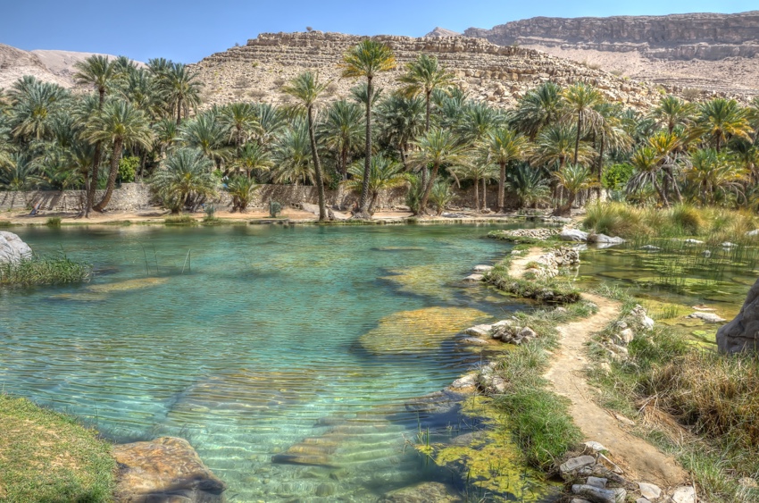Wadi meravigliosa fotografata in Oman